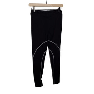 Norma Kamali Womens Black Leggings Size XS Cotton Blend Stretch Mid Rise